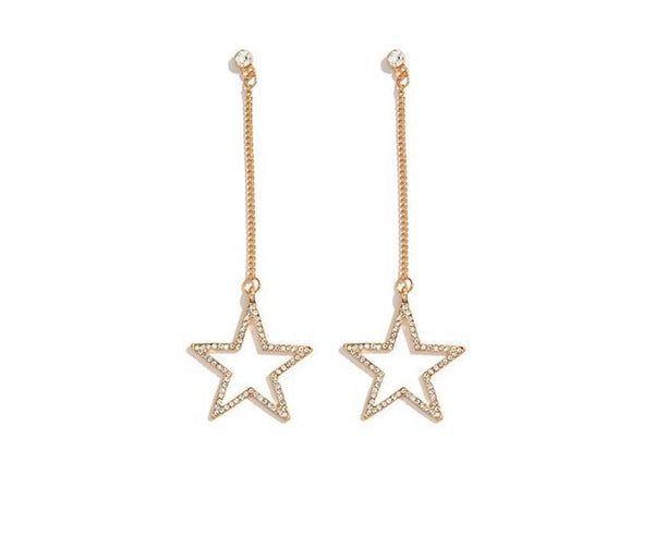 Crystal Dangle Star Earrings