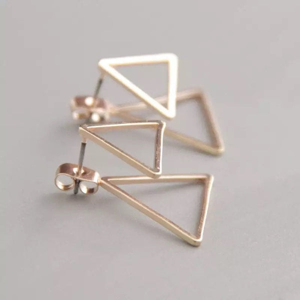 Double Triangle Ear Jacket Earrings
