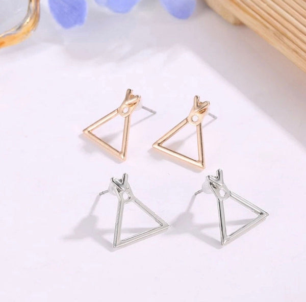 Triangle Ear Jacket Earrings