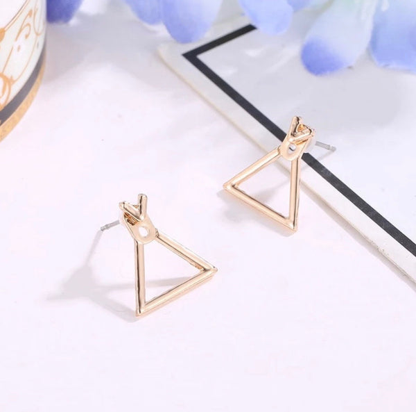 Triangle Ear Jacket Earrings