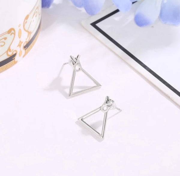 Triangle Ear Jacket Earrings
