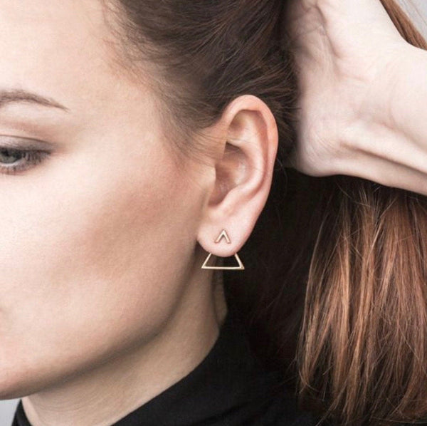 Triangle Ear Jacket Earrings