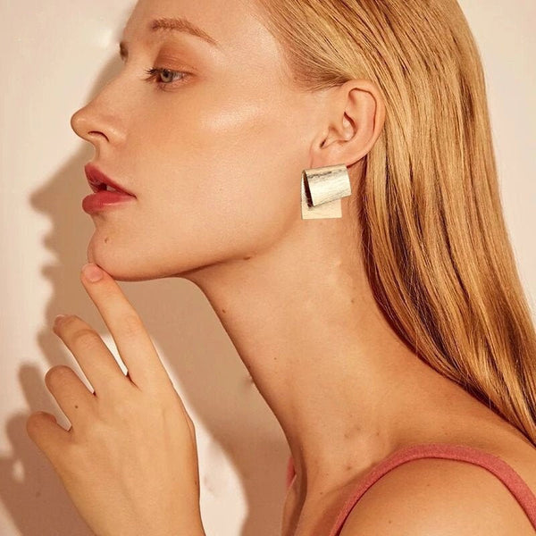 Irregular Folding Stud Earrings