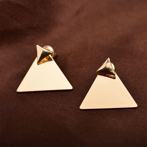 Glossy Triangle Ear Jacket Earrings
