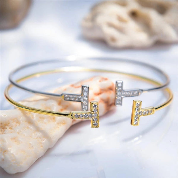 Double T Bangle Bracelet