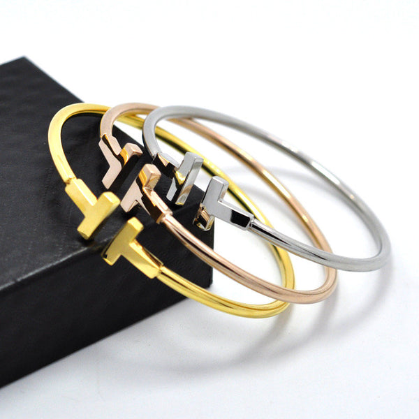 Double T Bangle Bracelet