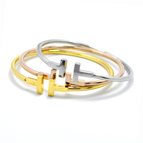 Double T Bangle Bracelet