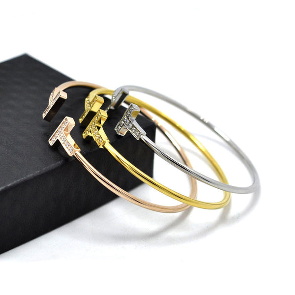 Double T Bangle Bracelet