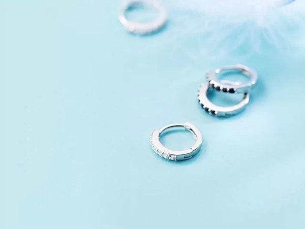 Tiny Crystal Ear Huggie Hoops
