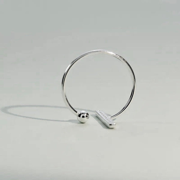 Dainty Crystal Bar Open Ring