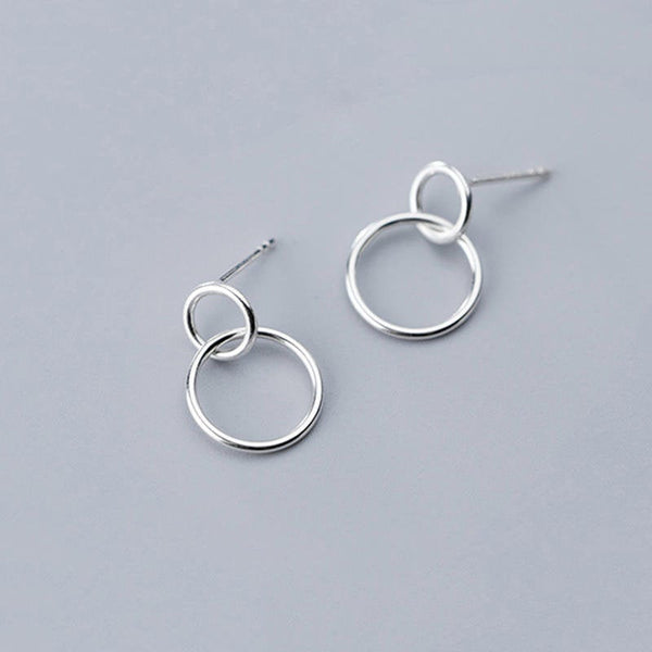 Small Double Circle Stud Earrings