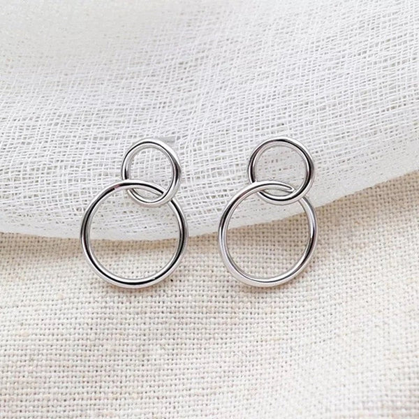 Small Double Circle Stud Earrings