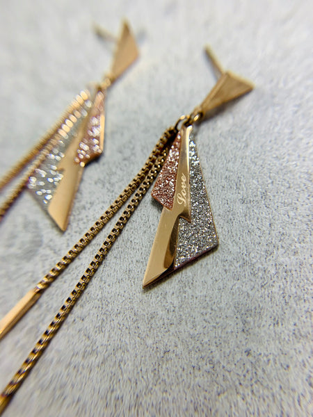 Triangle Tassel Dangle Earrings