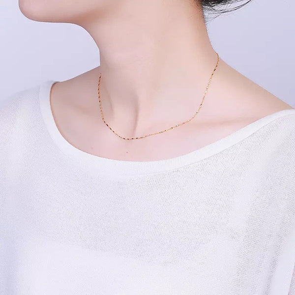 Solid Sterling Silver Delicate Twisted Chain Necklace