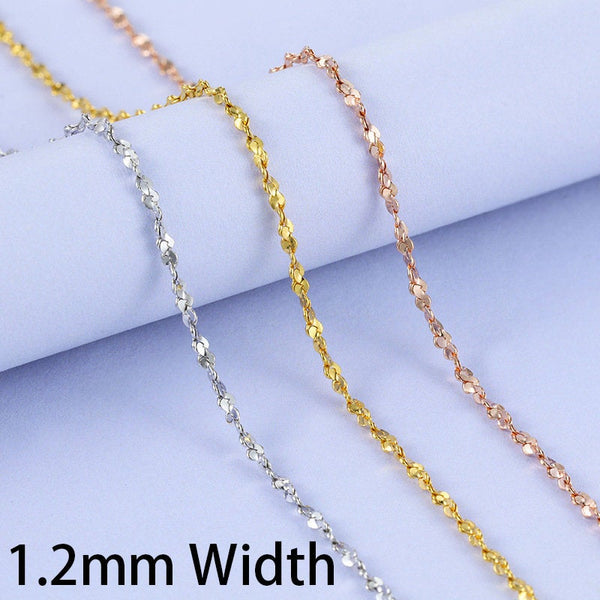 Solid Sterling Silver Delicate Twisted Chain Necklace