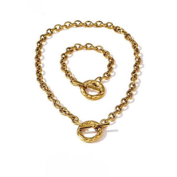 Toggle Clasp Necklace Bracelet Set