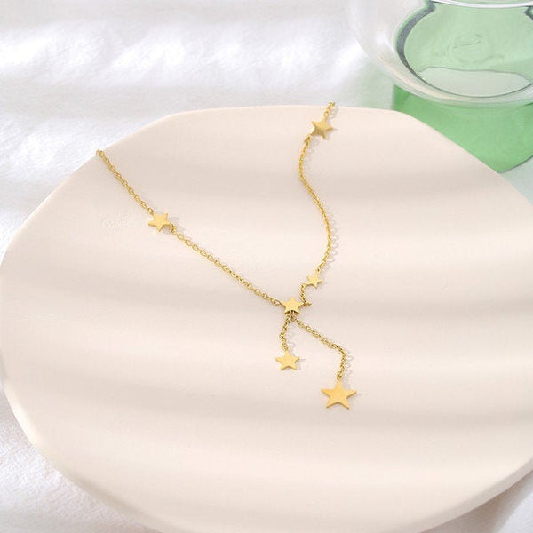 Star Tassel Lariat Necklace