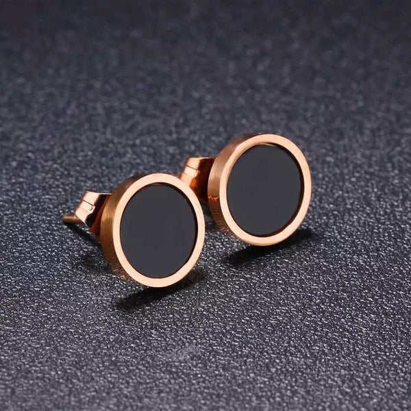 Black and White Stud Earrings