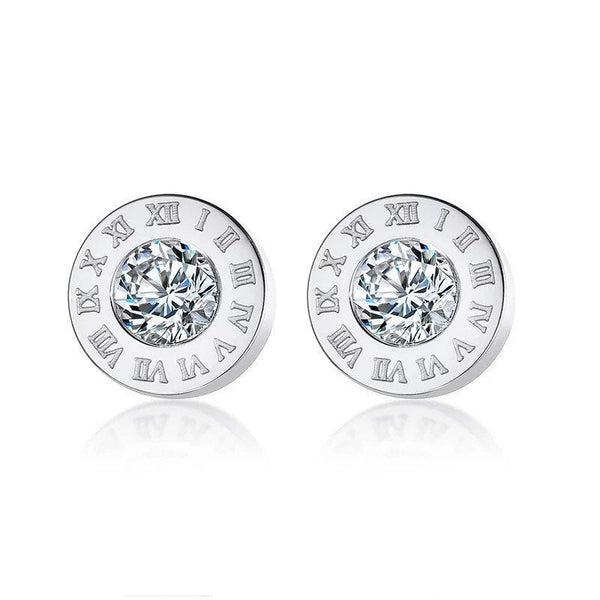 Roman Numerals Crystal Studs