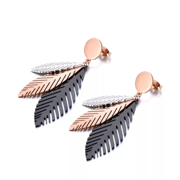 Lariat Dangle Leaves Earrings