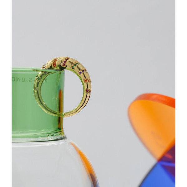 Crescent Twist Colorful Pave Ring