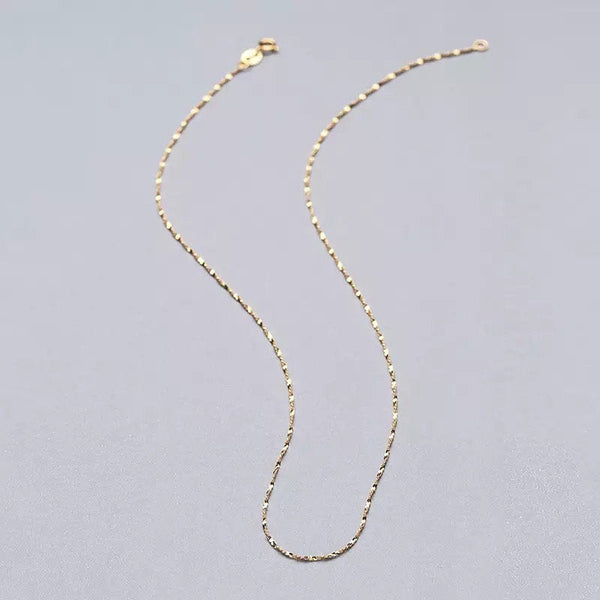 Solid Sterling Silver Delicate Twisted Chain Necklace