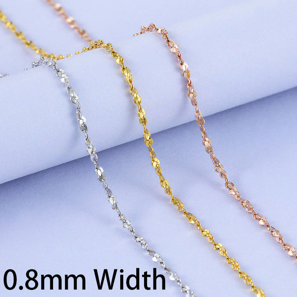 Solid Sterling Silver Delicate Twisted Chain Necklace