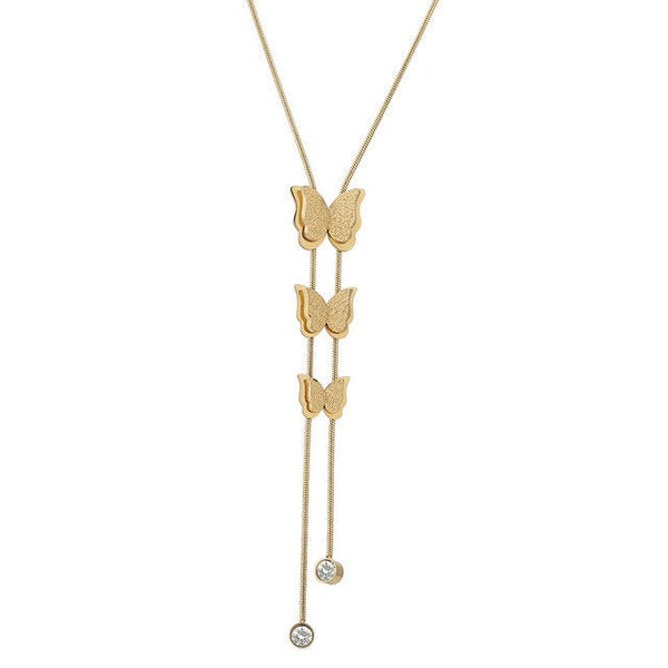 Butterfly Lariat Tassel Necklace