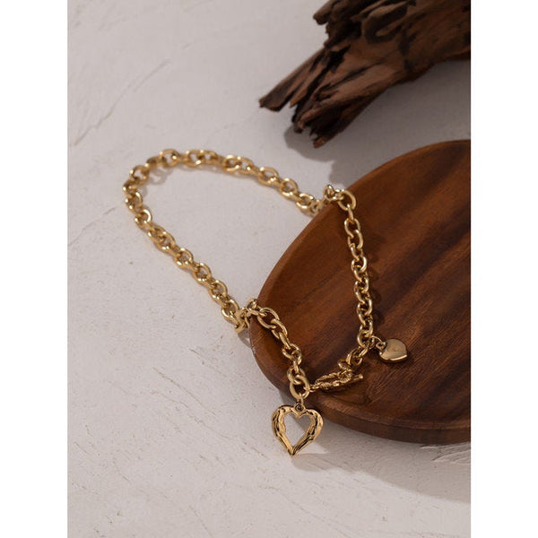 Angel Wings Toggle Clasp Link Chain Necklace