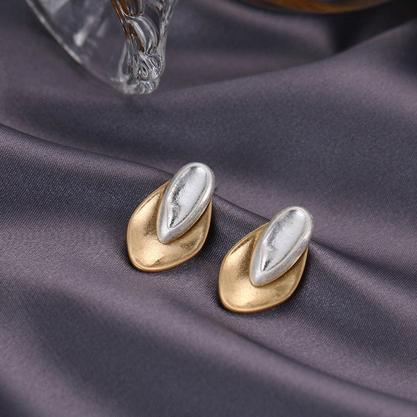 Almond Gold and Silver Earrings