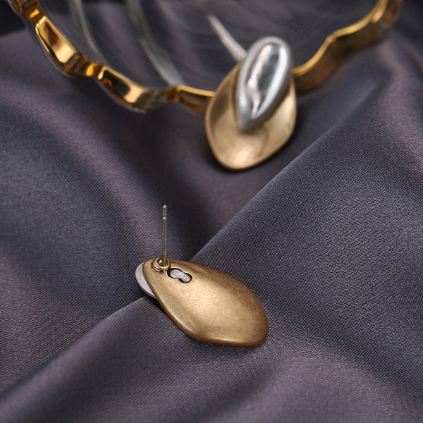 Almond Gold and Silver Earrings
