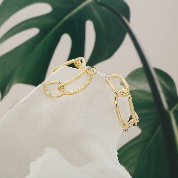 Chic Link Chain Hollow Open Hoop Earrings