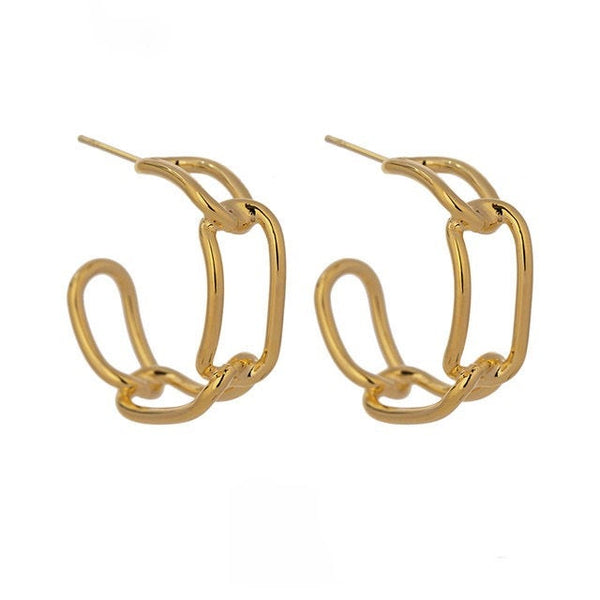 Chic Link Chain Hollow Open Hoop Earrings