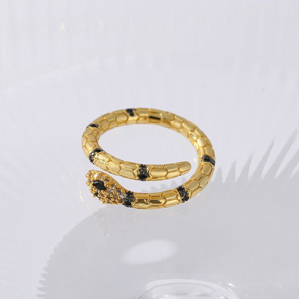 Black and Gold Snake Ring