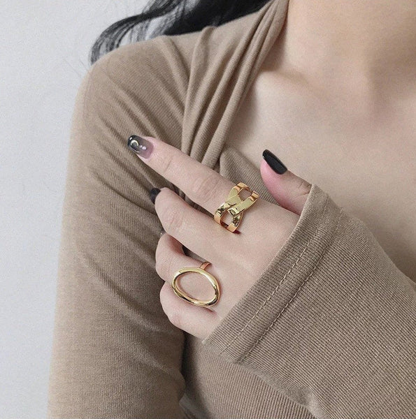 Chunky X Cross Ring