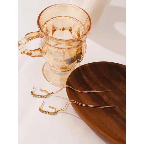 Crystal Link Tassel Earrings