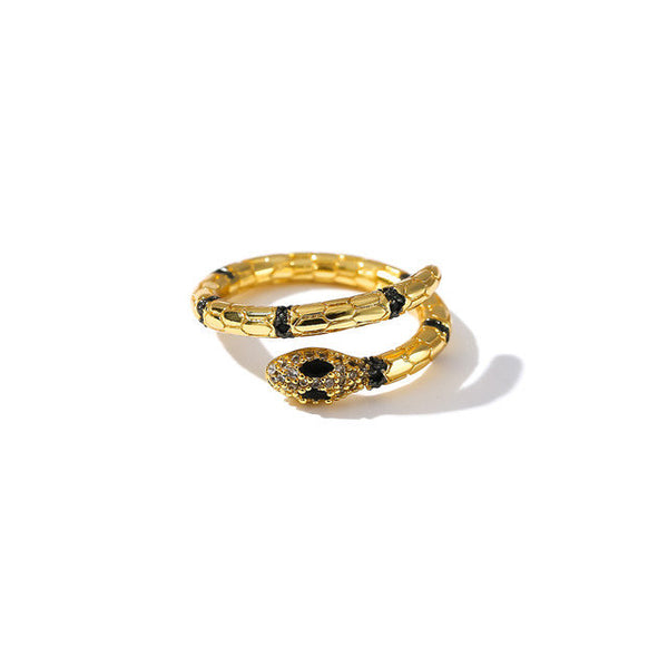Black and Gold Snake Ring