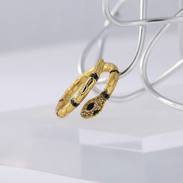 Black and Gold Snake Ring