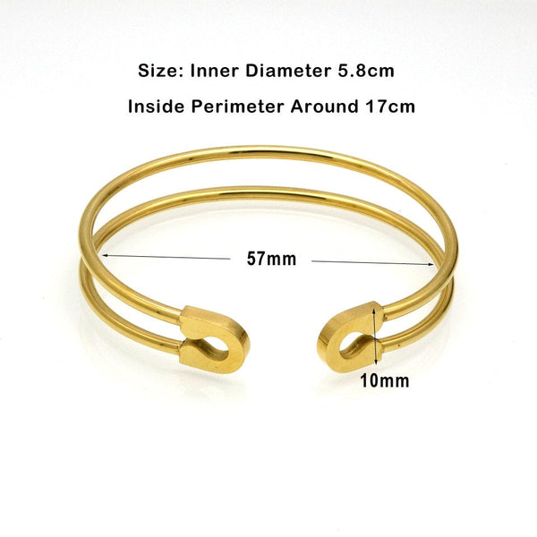 Safety Pin Bangle Bracelet