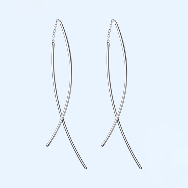 Crossover Threader Dangle Earrings