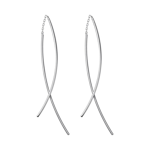 Crossover Threader Dangle Earrings