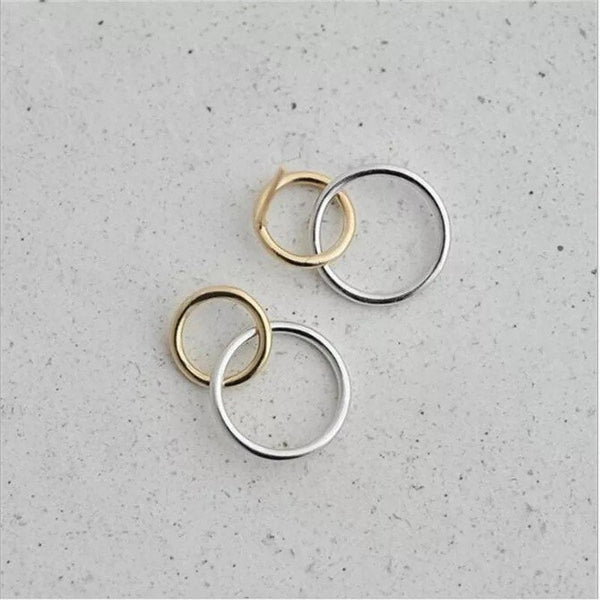 Small Double Circle Stud Earrings
