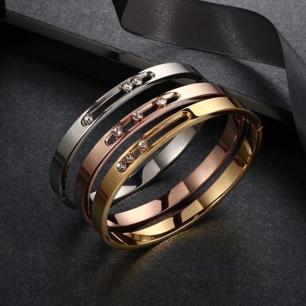 Rolling Diamonds Bangle Bracelet