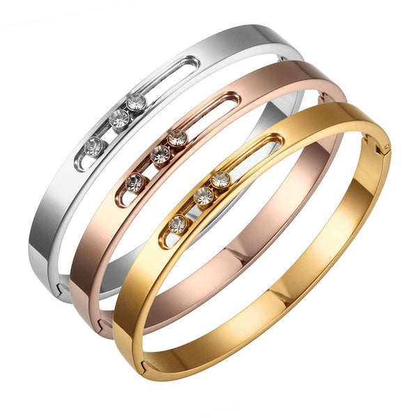 Rolling Diamonds Bangle Bracelet