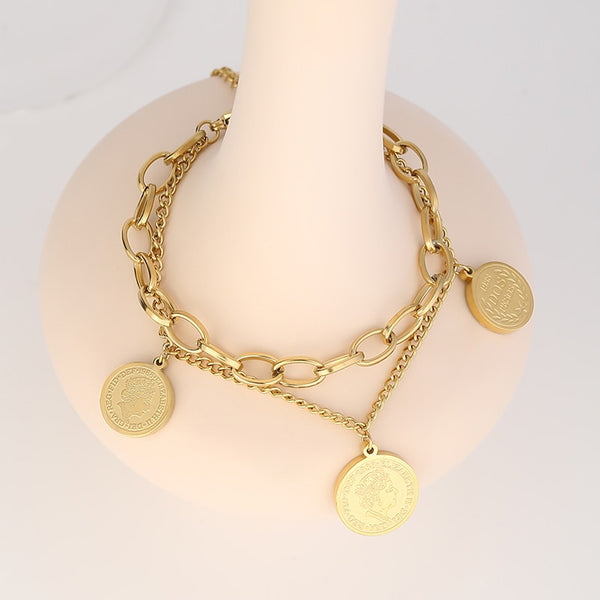 Royal Coin Chain Bracelet