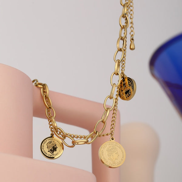 Royal Coin Chain Bracelet